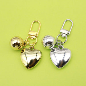 Zinc Alloy Heart Ball Loose Metal Spacer Beads for DIY Jewelry Making