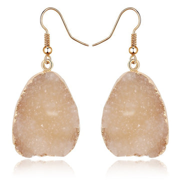 Gold Tone Teardrop Crystal Cluster Drop Earrings in Seven Colors