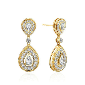Korean Luxury Water Drop Earrings For Evening Gown Wedding Fashion Jewelry