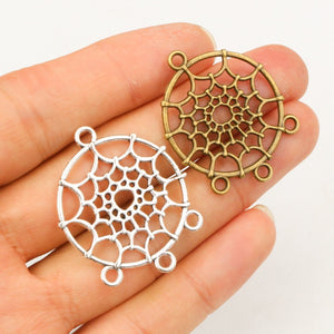 Alloy Dreamcatcher Pendant Connector DIY Jewelry Accessory Necklace Bracelet Charm 34x29mm