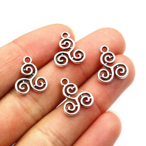 Alloy Swirl Small Pendant DIY Jewelry Accessory Necklace Bracelet Charm 16x13mm