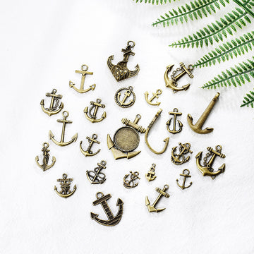 Antique Bronze Anchor Alloy Charm Assortment in Ten Designs