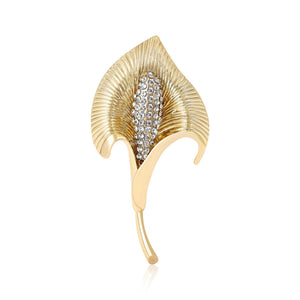 Alloy Enamel Calla Lily Brooch With Rhinestones For Women's Apparel