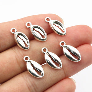 Alloy Faux Shell Small Charm Pendant For DIY Jewelry Accessories Necklace Bracelet 17x8mm 1g