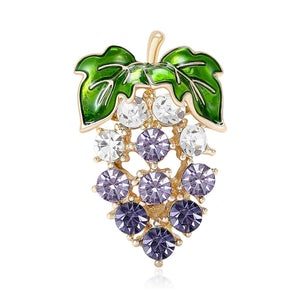 Rhinestone Alloy Grape Brooch Pin Necklace For Student Accessories