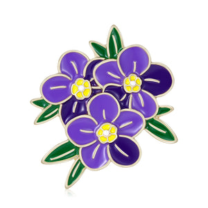 Alloy Enamel Flower Brooch Pin For Elegant Suit Accessories