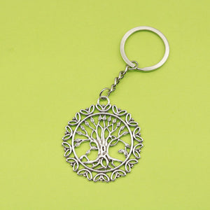 Metal Round Tree Of Life Keychain Bag Charm Gift