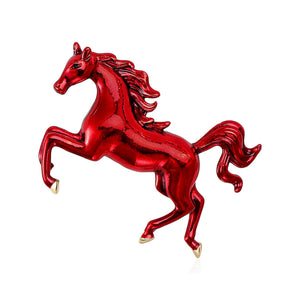 Metal Alloy Enamel Horse Brooch Pin For Suits And Coats