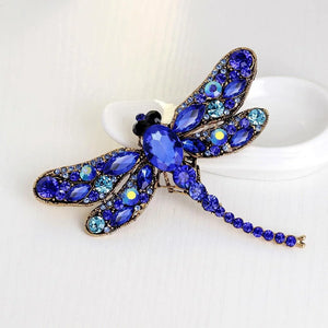 Vintage Rhinestone Dragonfly Brooch, Elegant Alloy Crystal Lapel Pin Corsage For Scarf Suit Accessory Gift