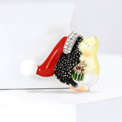 Hedgehog brooch front view on a white background