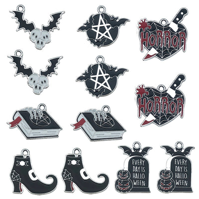 Printed detail graphic for the pumpkin and bat charms