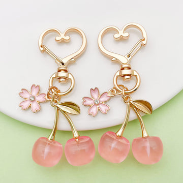 Cherry Charm Keychains in 43 Pictured Variations for Bags and Keys