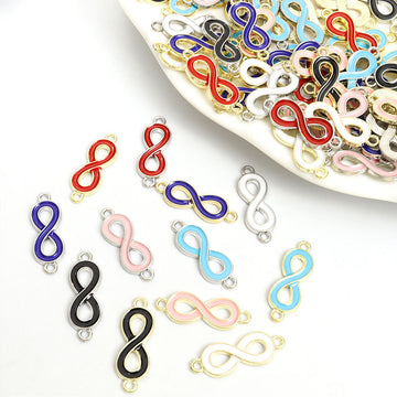 Enamel Infinity Symbol Double Loop Jewelry Connectors
