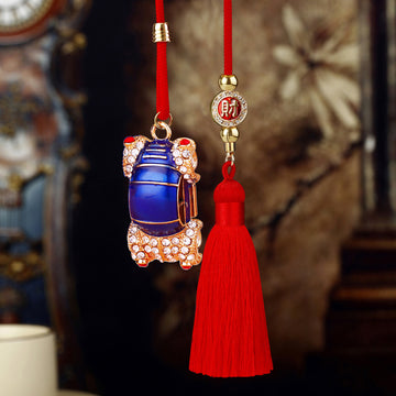 Jeweled Vintage Car Hangers with Red Tassels in Three Colors