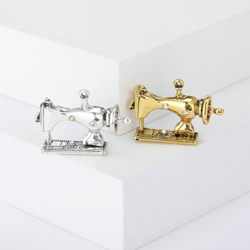 Vintage Sewing Machine Brooch in Gold or Silver Tone