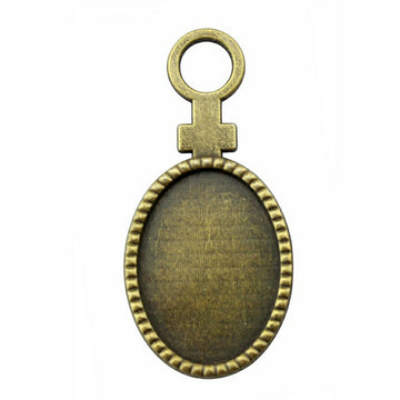 Gender Symbol Oval Cabochon Pendant Trays in Two Finishes