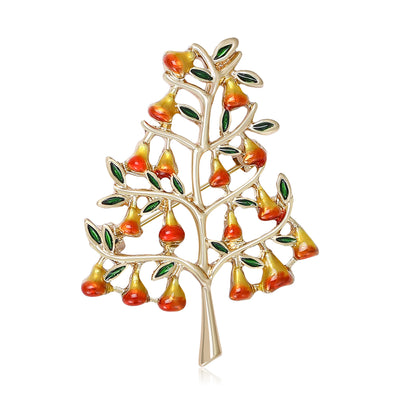 fruit tree brooch shown from the front