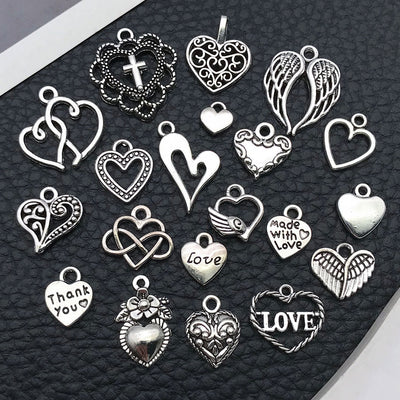 Printed detail graphic for the heart charms