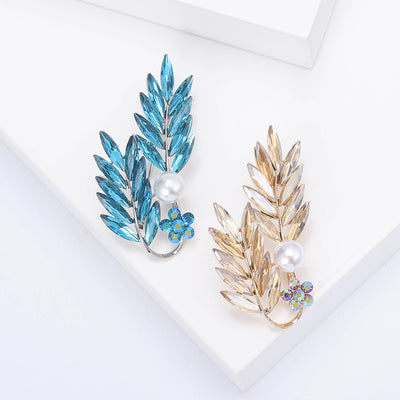 crystal leaf spray brooch shown in the main product arrangement