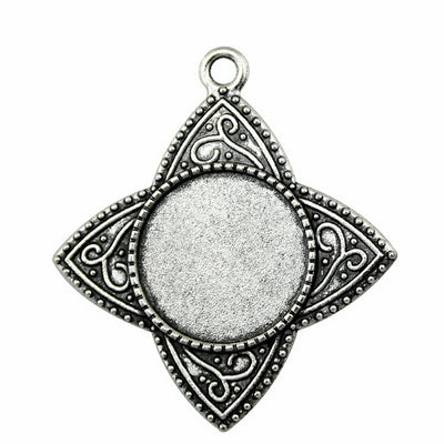 Diamond Frame Round Pendant Setting front view