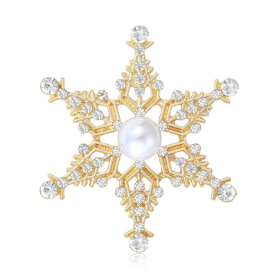 Front view of Crystal Snowflake brooch
