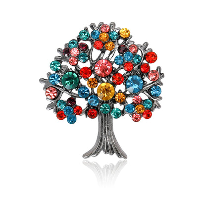 Product display showing a dark trunk supporting a round canopy of clustered crystals