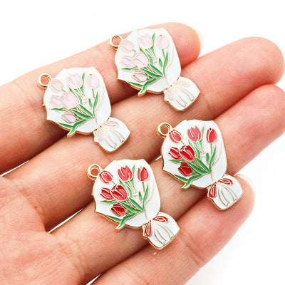 Bouquet charms arranged assortment on a white background