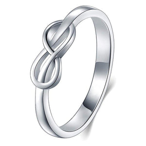 Infinity Knot Slim Band Ring in Brass, Silver, Gold and Black Tone