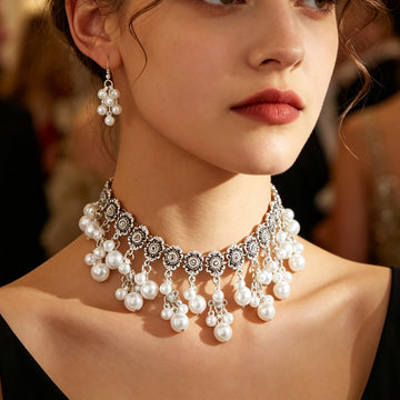 Beaded Necklace and Earring Jewelry Sets in Four Colors