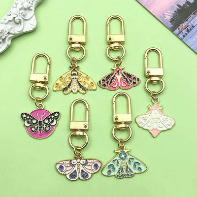 Image 1 showing 6pcs / lot butterfly lock key chain bag charm pendant for women girls kids.