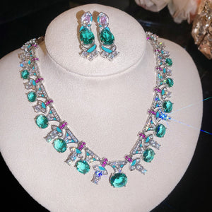 Crystal Enamel Teardrop Earrings Statement Necklaces