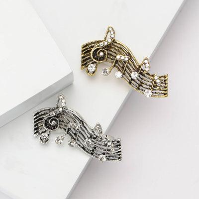 Musical Staff brooch shown in front product view