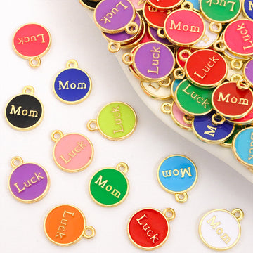 Enamel-Look Letter Alloy Charms in 19 Styles for Jewelry Crafts