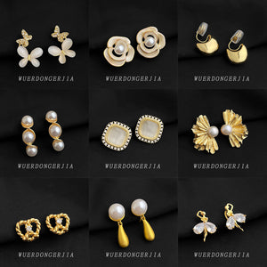 Gold Double Layer Mosquito Coil Clip Earrings Charm Mix
