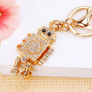 Robot and Novelty Jeweled Keychains in Fifteen Pictured Designs