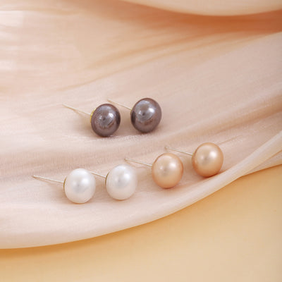 Primary supplied view of pearl-look round stud earrings