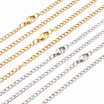 Stainless Steel Necklace Chains With Lobster Clasp in Two Finishes
