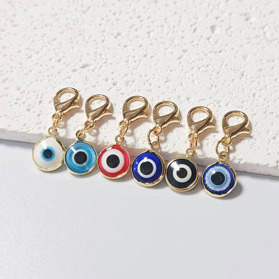 Main product view of mini Gold Tone Evil Eye Lobster-Clasp Charms in Six Colors