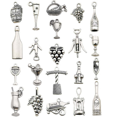 Printed detail graphic for the wine glass charms