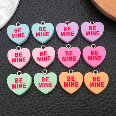 Printed detail graphic for the alphabet letter and heart charms