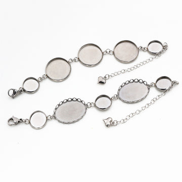 Multi Tray Stainless Steel Bracelet Settings in Two Layouts