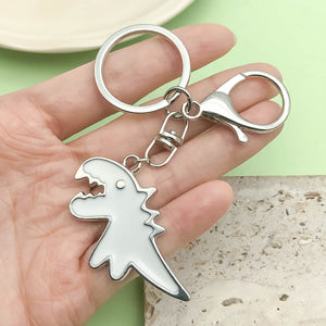 Dinosaur Enamel Keychain in Six Styles, Alloy with Swivel Clasp