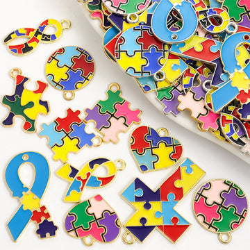 Enamel-Look Silver Gold Decorative Alloy Charms in 22 Styles