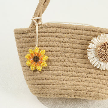 Beaded Shell Sunflower Christmas Tree Bag Charm Pendant