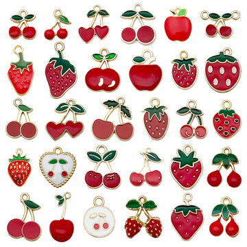 Colorful Cherry and Strawberry Metal Charms with 35 Listed Options