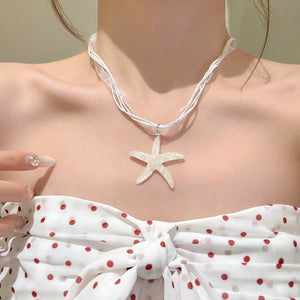 Cord Necklaces With Smooth Starfish Pendants In Four Colors