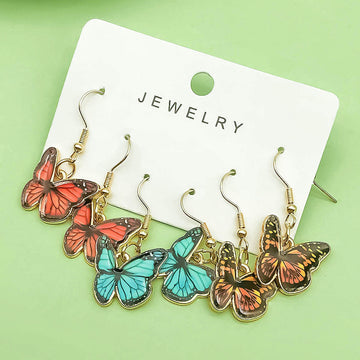 Metal Hook Earring Sets In Butterfly, Ribbon And Halloween Styles