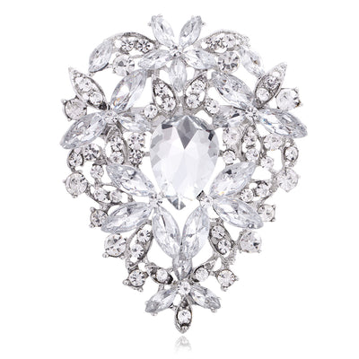 Front product view of the heart brooch pin in silver