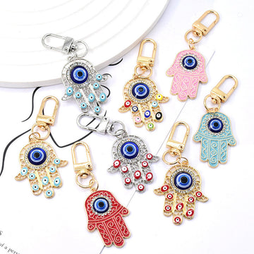 Enamel Hamsa Evil Eye Lobster Clasp Keychain 8 Styles