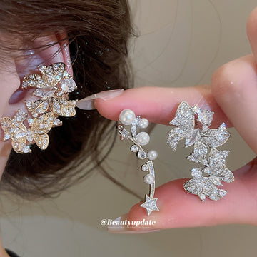 Crystal Butterfly Wrap Earrings in Three Styles Statement Jewelry